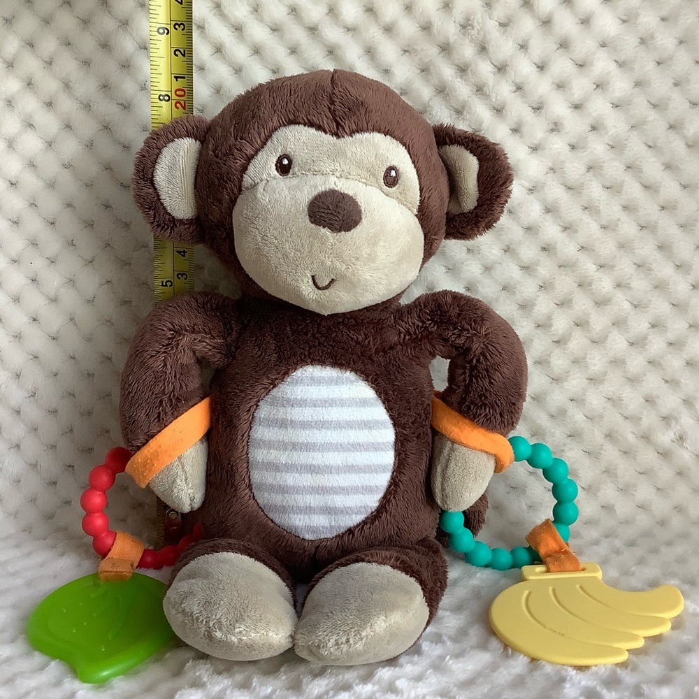 Carters Activity Monkey Plush Rattle and Teether Toy 🐵 - Picture 6 of 7